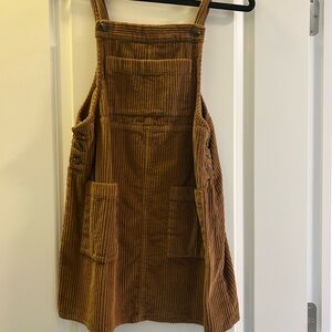 Brown Corduroy Overall Dress